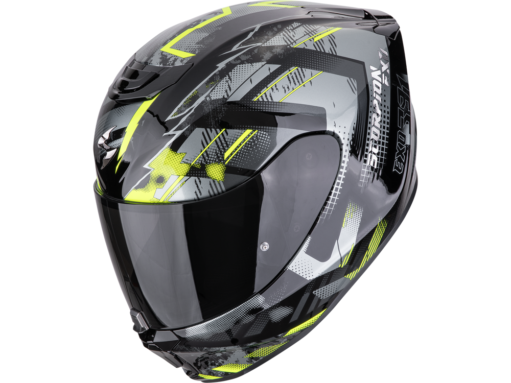 Motorradhelm Scorpion EXO-391 Clutter (Schwarz/Neongelb)