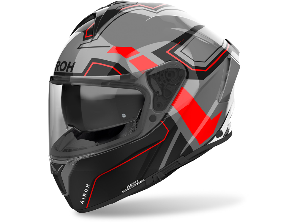 Airoh Spark 2 Dart Motorradhelm (Grau/Schwarz/Rot)