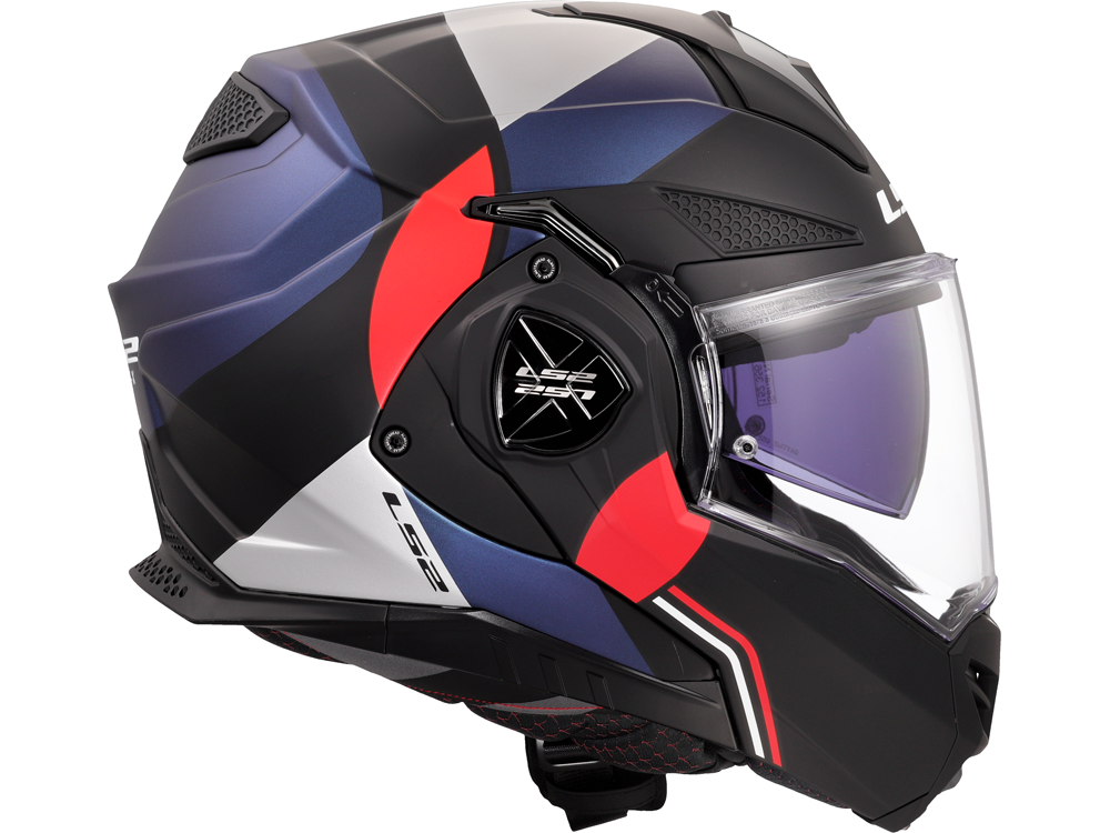 LS2 FF901 Advant X Ultra Motorradhelm (Schwarzmatt/Blau/Rot)