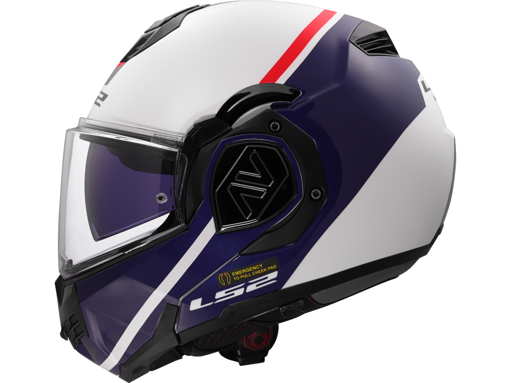 LS2 FF906 Advant Swipe Motorradhelm (Weiß/Blau/Grau)
