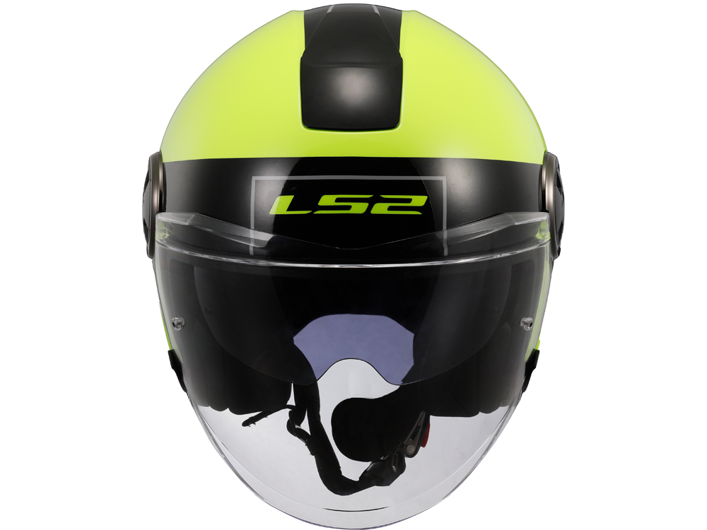 LS2 OF620 Classy Classic Motorradhelm (Schwarz/Fluogelb)
