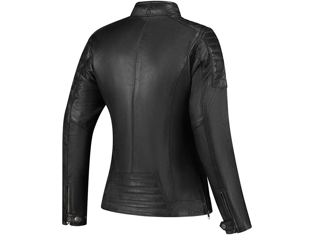 Rusty Stitches Alice Motorrad Lederjacke Damen (Schwarz)