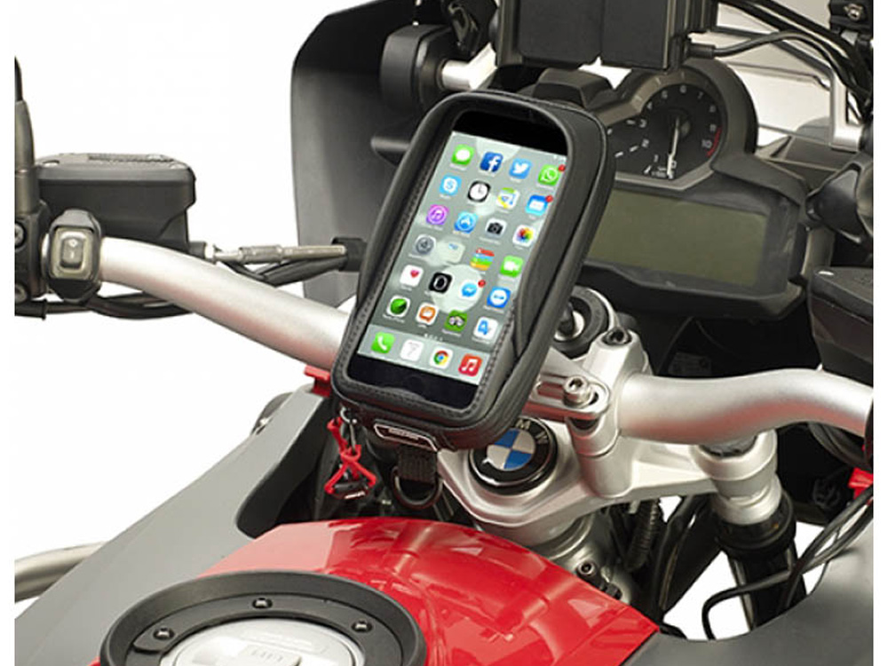 GPS Navi Smartphone Tasche Givi S957B mit Lenker-Halterung für I-Phone 6 Plus und Samsung Note 4
