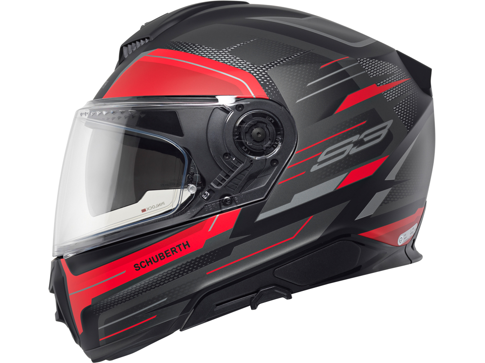 Schuberth S3 Apex Motorradhelm (Anthrazitmatt/Rot)