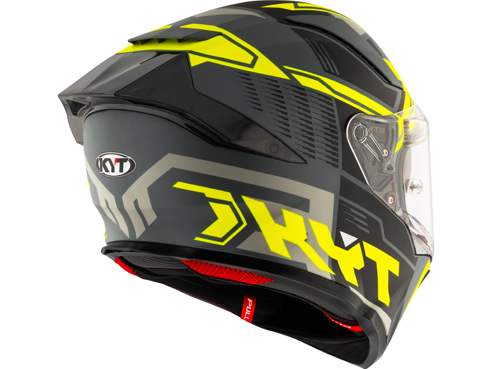 KYT R2R Octane Motorradhelm (Schwarzmatt/Gelb)