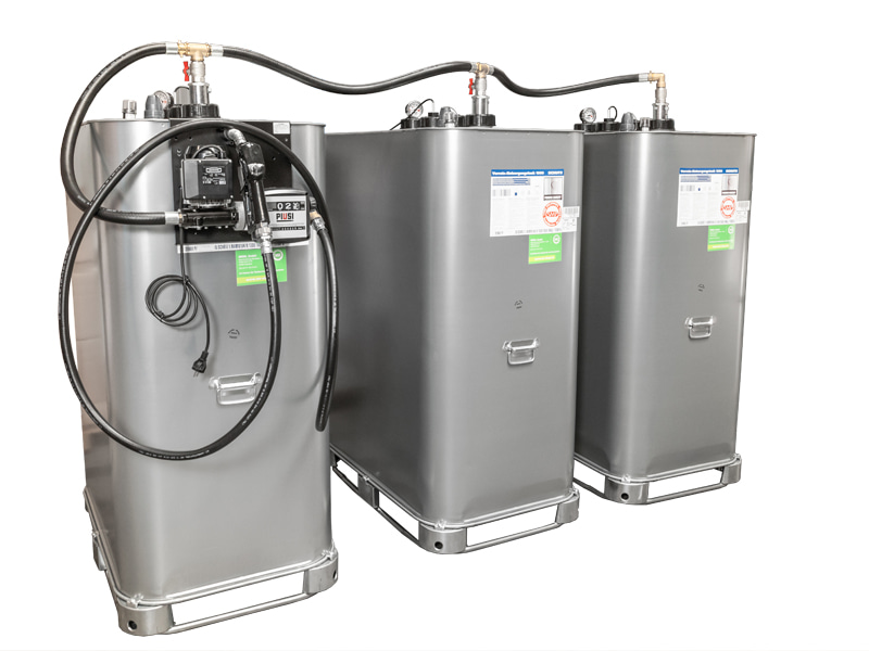 Dieseltankanlage Schütz VET 2.000 oder 3.000 Liter, 56 l / min. - für PKW / 3 x 1000 Liter Tank