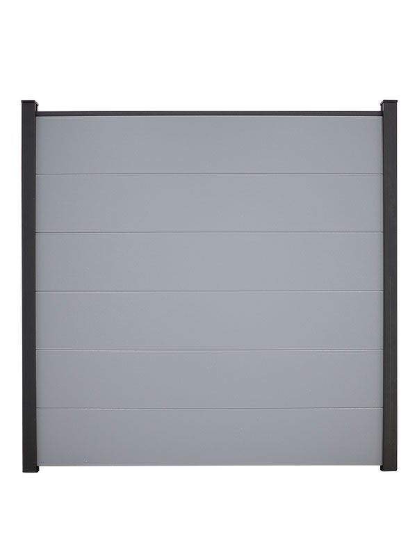 GroJaBasicLine PVC-Steckzaun Quadratisch, Silbergrau