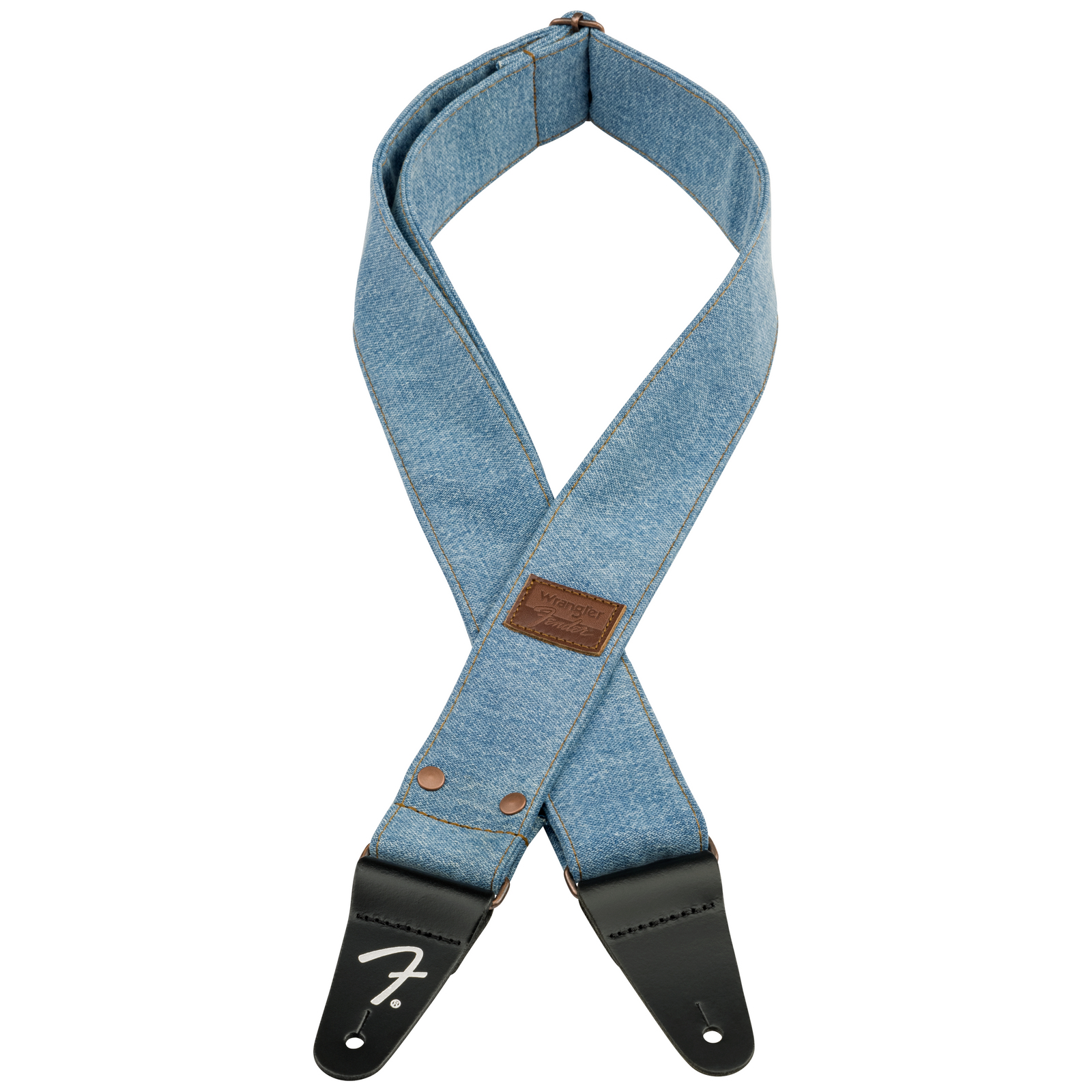 Fender Wrangler Riveted Denim Strap Light Indigo