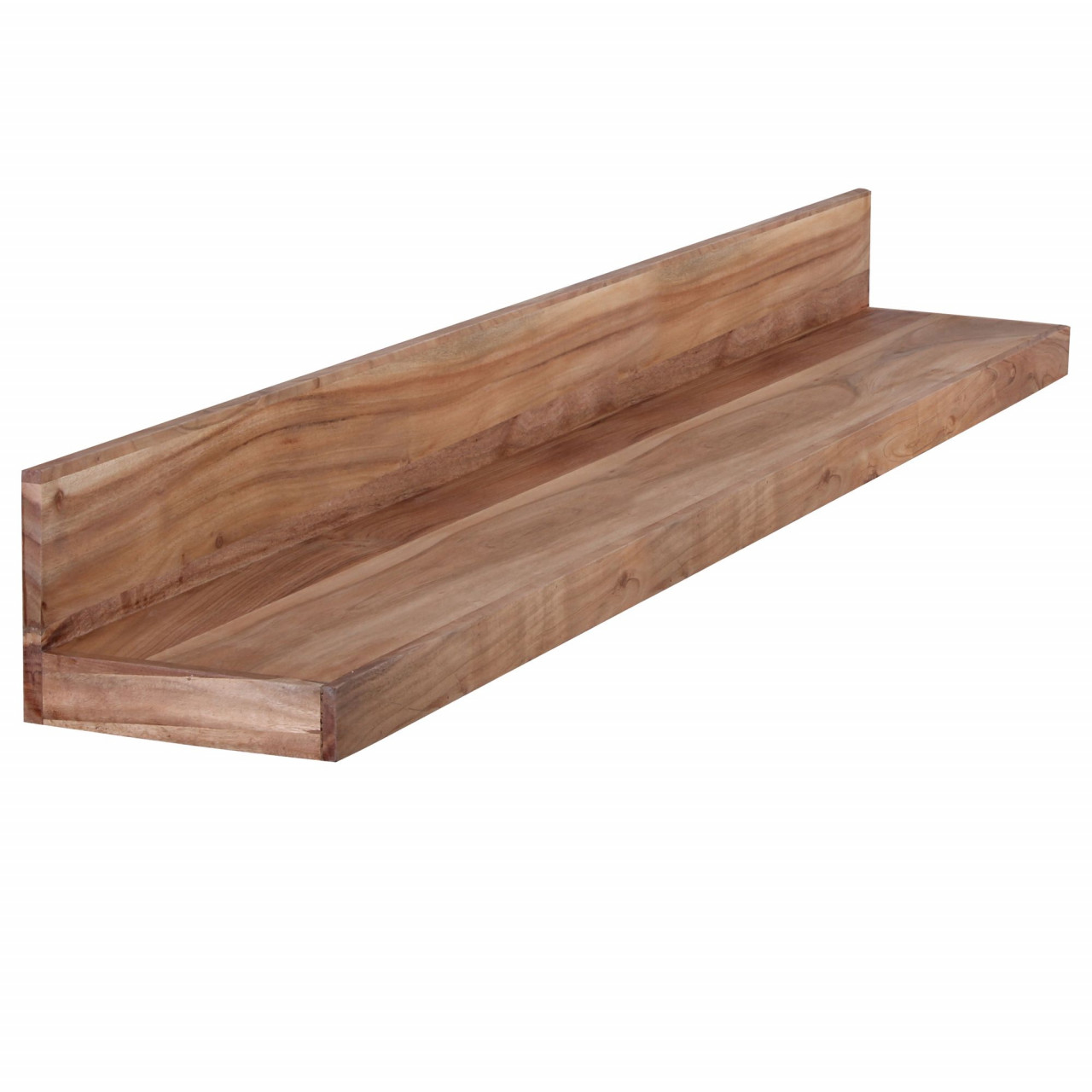 Wandregal MUMBAI Massiv-Holz Akazie Holzregal 160 cm Landhaus-Stil H?nge-Regal Echt-Holz Wand-Board Natur-Produkt