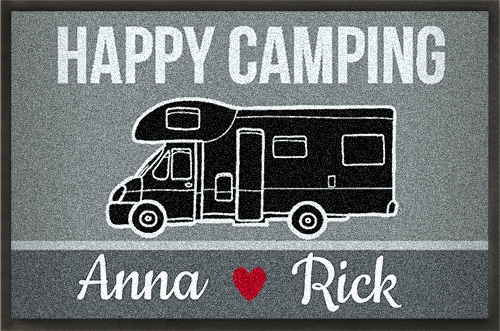 Fußmatte „Happy Camping“ selbst bedrucken