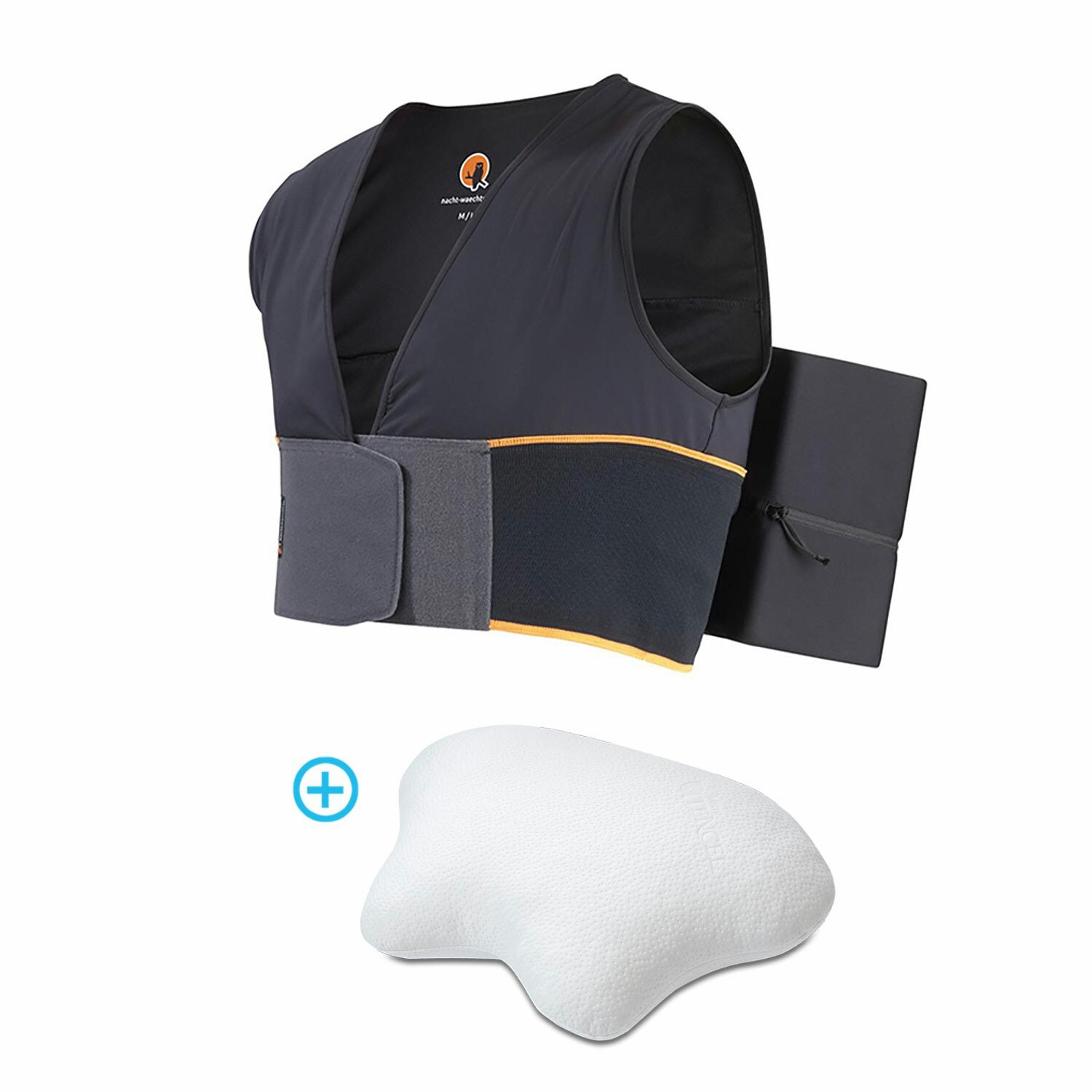 Nachtwaechter Schlafweste L/XL + Seitenschläfer-Kissen LINA