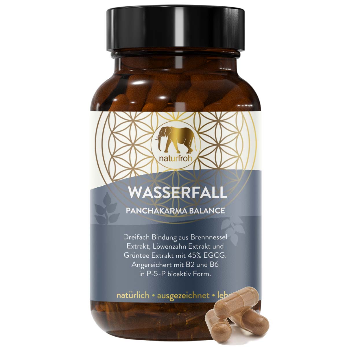 WASSERFALL -Brennnessel Extrakt Kapseln Mariendistel Kurkuma Komplex