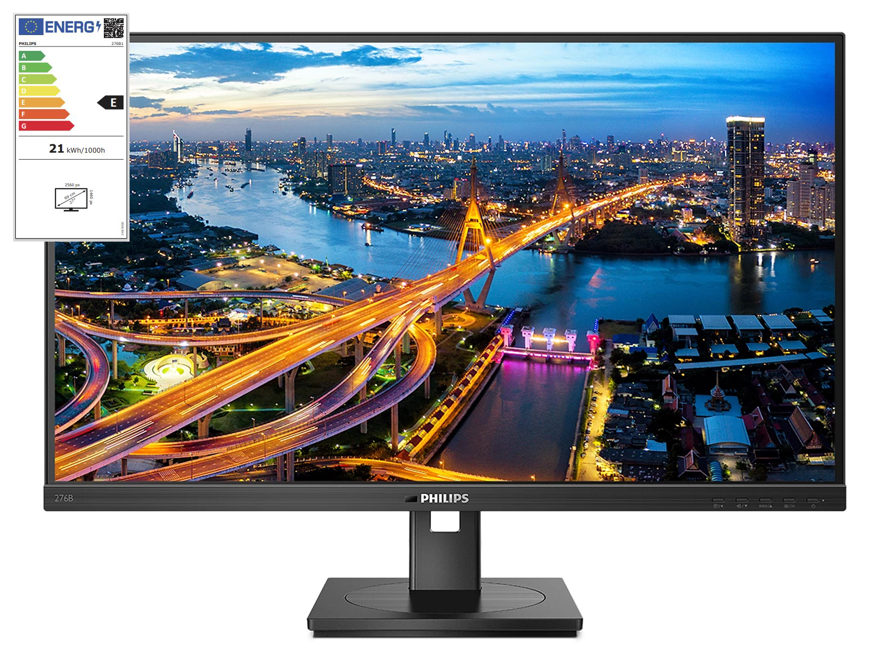 Philips B-Line 275B1 Monitor 27' IPS 2.560 x 1.440 75Hz, 300 cd/m², 1000:1, 4ms
