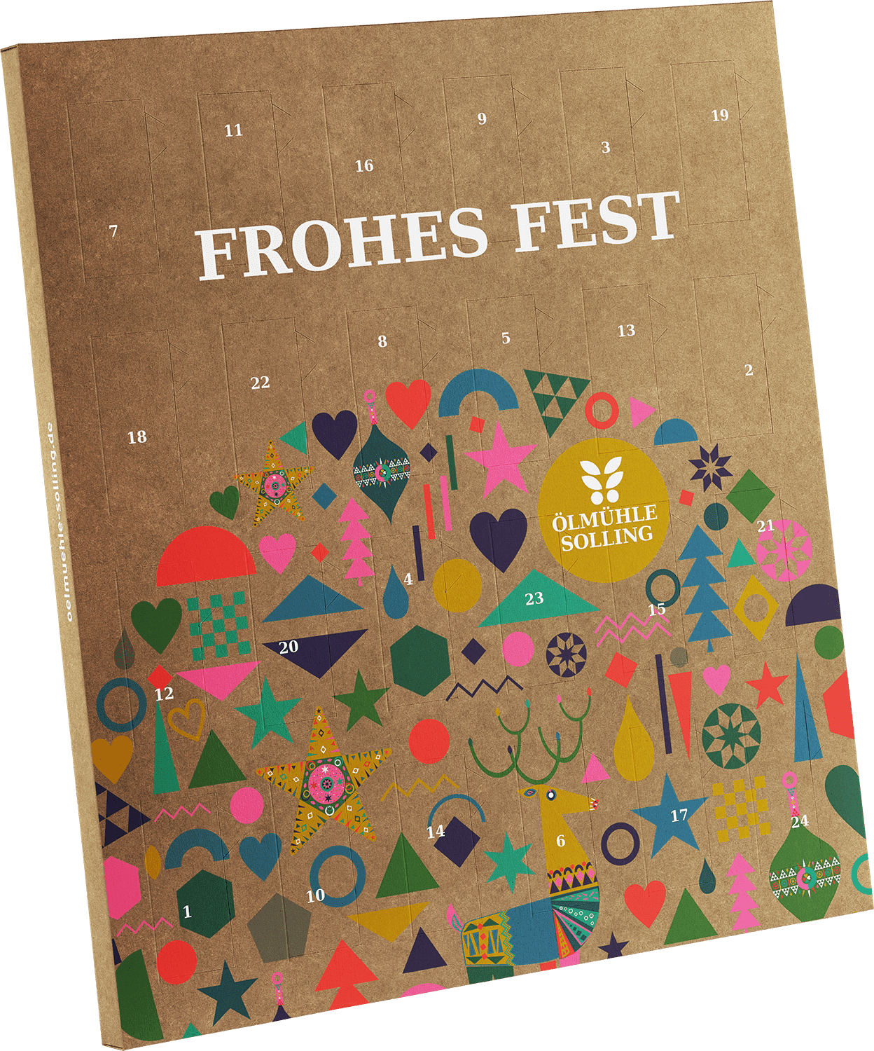 Adventskalender 2025 24 Bio-Spezialitäten in der 20 ml Flasche Frohes Fest