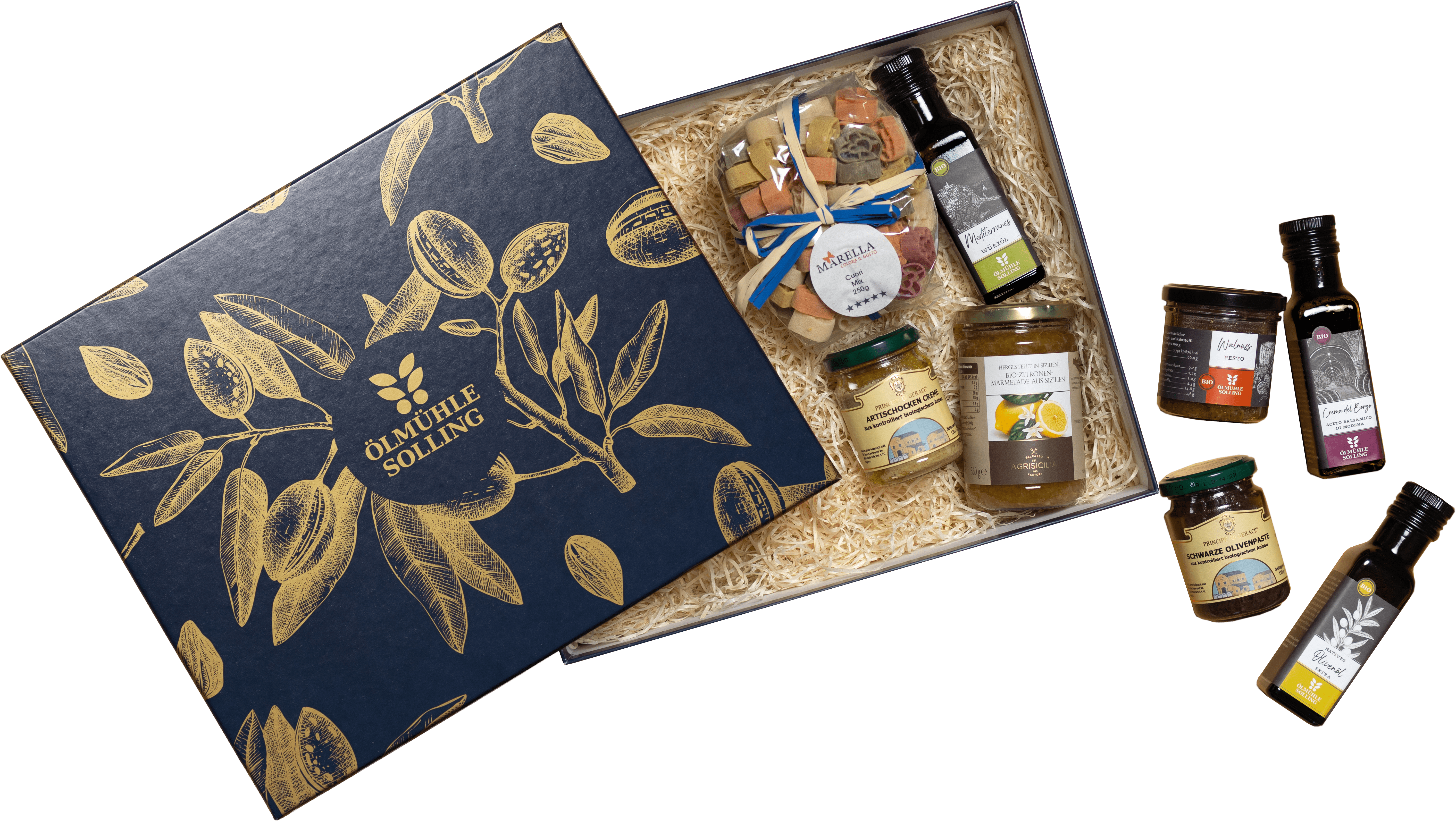 Präsentbox Mediterrane Klassiker ausgewählte Spezialitäten für eine Reise ans Mittelmeer 1