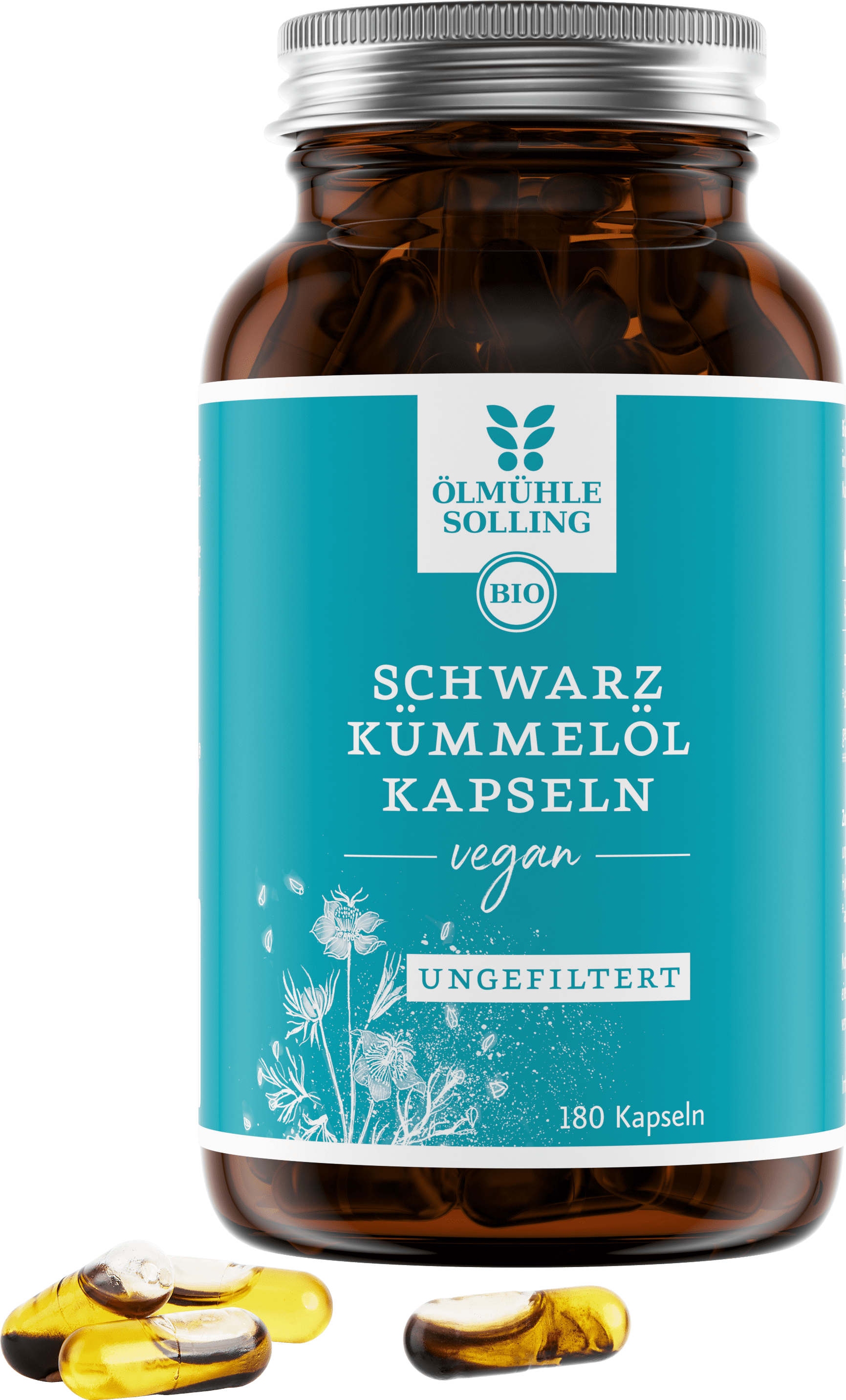 Schwarzkümmelölkapseln ungefiltert 180 Kapseln 108 g