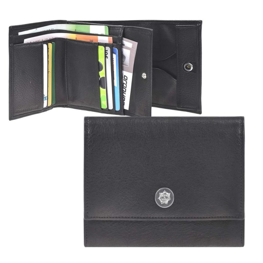 Geldbörse Leder 12x10cm 'Tarn G' schwarz Sonnenleder 822-303-02