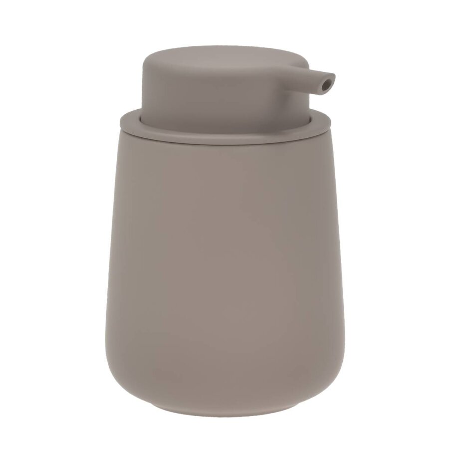 Seifenspender Nova One Porzellan 250ml 8x12cm | Zone Denmark Matt Soft-Touch taupe Seifendosierer Pumpseifenspender für Bad und Küche.