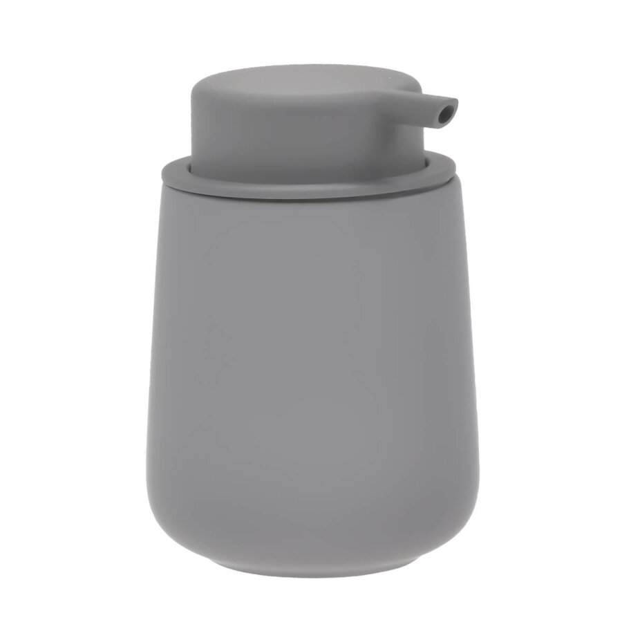 Seifenspender Nova One Porzellan 250ml 8x12cm | Zone Denmark Matt Soft-Touch grey Seifendosierer Pumpseifenspender für Bad und Küche.