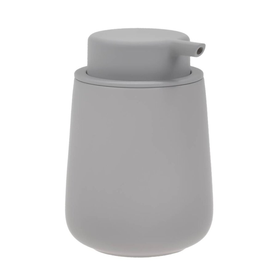 Seifenspender Nova One Porzellan 250ml 8x12cm | Zone Denmark Matt Soft-Touch gull grey Seifendosierer Pumpseifenspender für Bad und Küche.