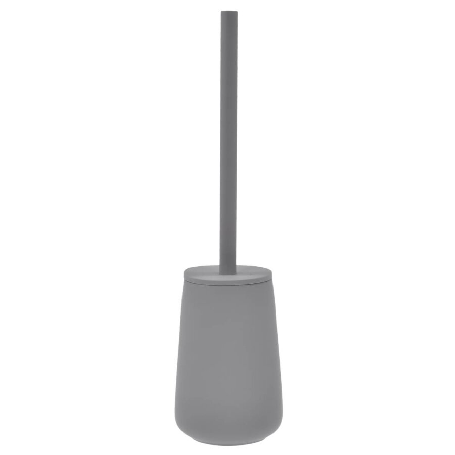 Toilettenbürste Nova One Porzellan 10x37cm | Zone Denmark Matt Soft-Touch grey Klobürste WC-Bürste abgedeckter Behälter Tauschkopf.