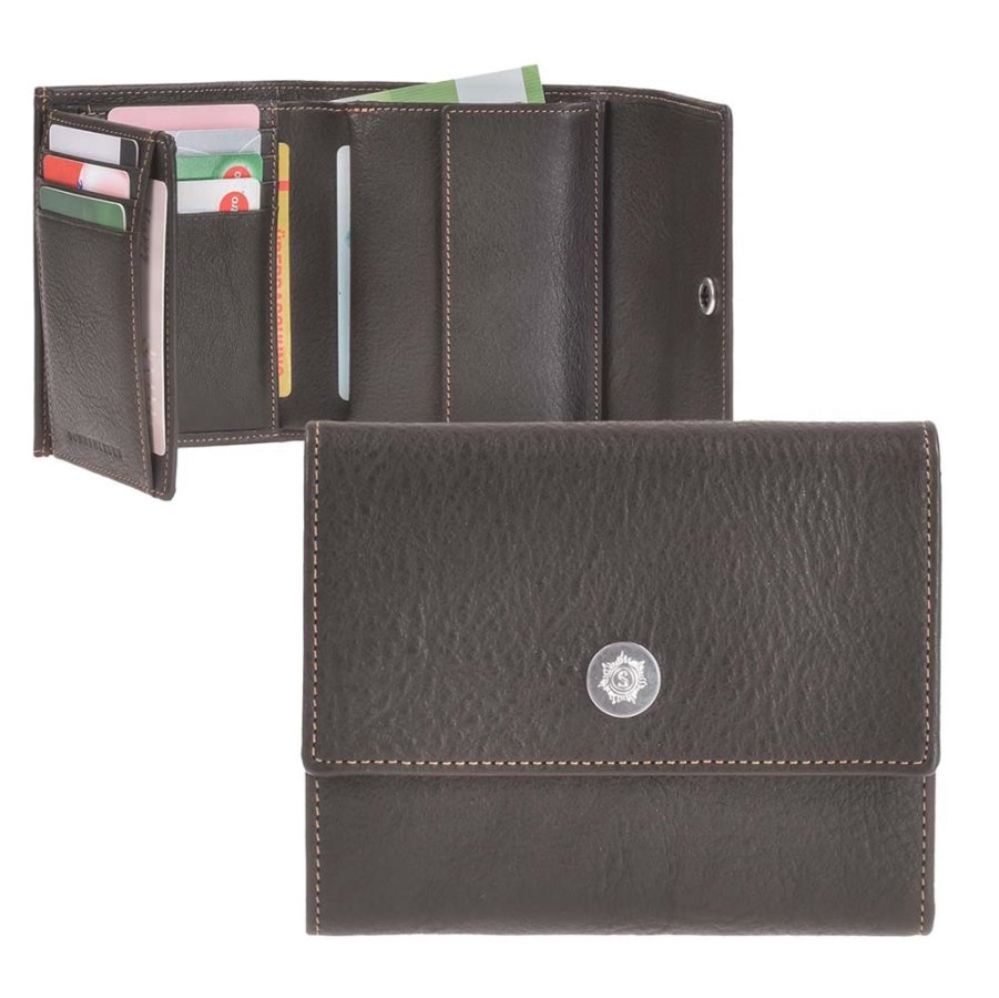 Geldbörse Leder 12x10cm 'Rems' mocca Sonnenleder 822-400-77