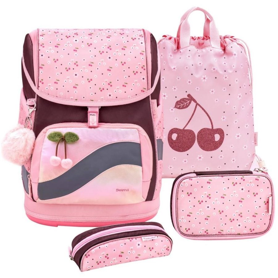Belmil Premium Schulranzen Set Smarty Plus CHERRY BLOSSOM