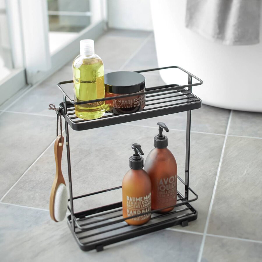 Bad-Standregal 28x33x12cm klein (schwarz) Badregal Badablage kleines Regal schmal freistehend Yamazaki Home Tower 6791