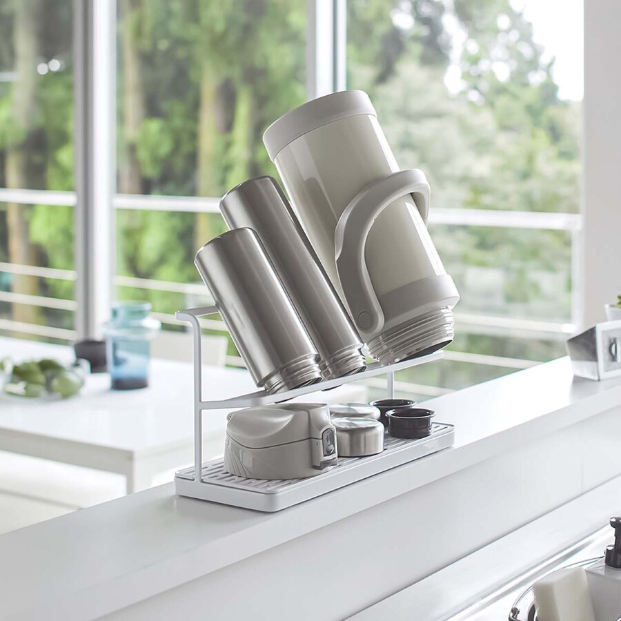 Flaschen-Trockengestell 32x17x12cm 'Tower' weiß Yamazaki Home 5409