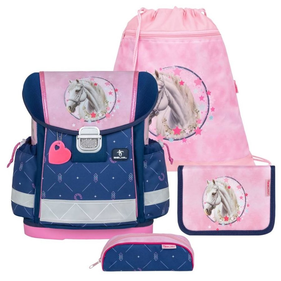 Belmil Schulranzen Set Mädchen Amazing Horses (Motiv: Pferde) 'Classy', ab 1.Klasse Grundschule