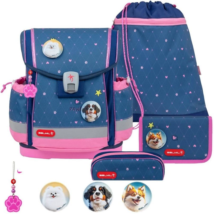 Schulranzen-Set CLASSY-PLUS mit PATCH 5tlg Hearts