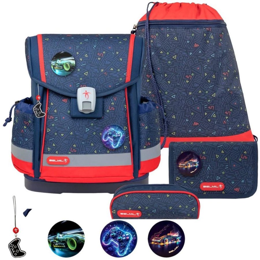 Schulranzen-Set CLASSY-PLUS mit PATCH 5tlg Gamer