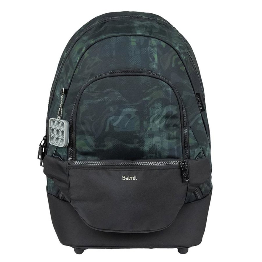 Belmil Premium Schulrucksack mit Bauchtasche GREY STONE