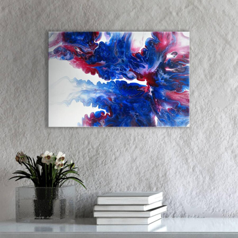 Acryl Pouring Bild 60x40cm 'Red Infusion' Unikat | Künstlerunikat