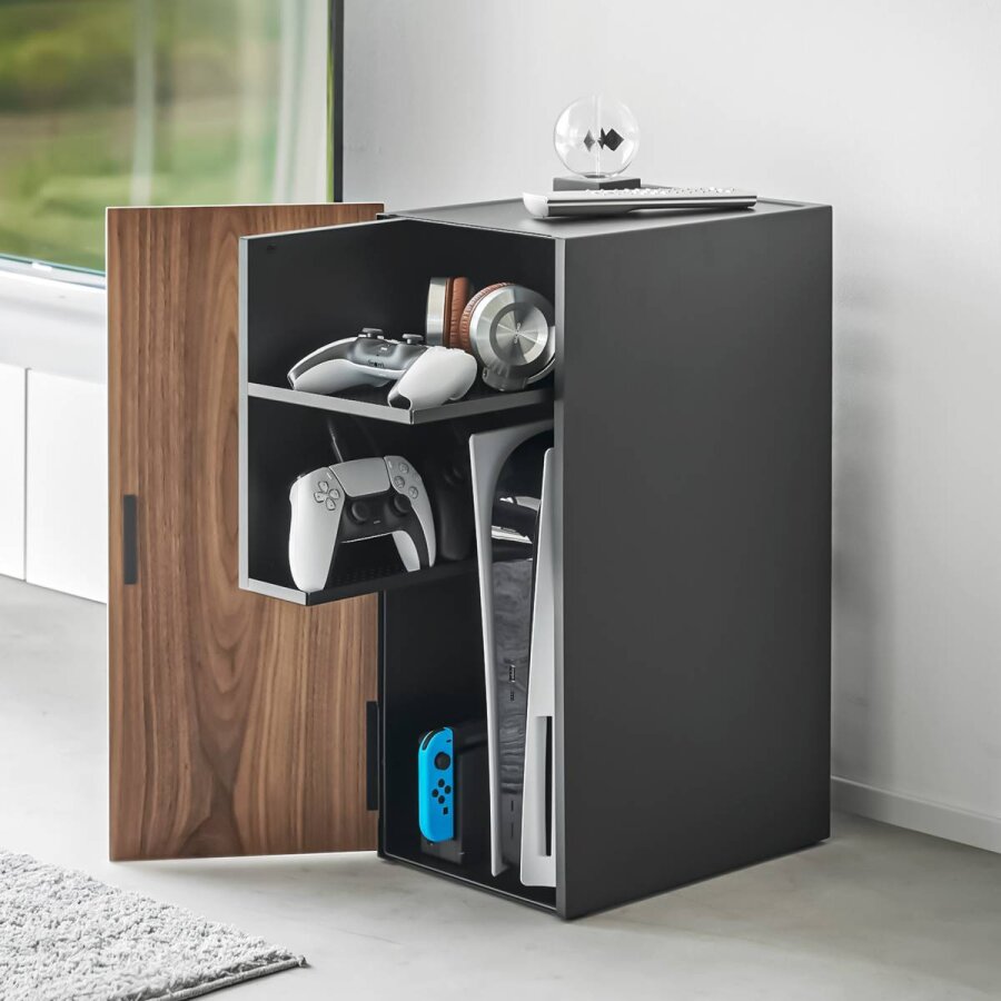 Beistellschrank für Spielekonsole 24x60x36cm 'Tower' schwarz Yamazaki Home