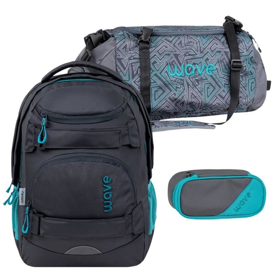 Wave Schulrucksack Set 'Infinity Move' 3tlg. Grey Lagoon