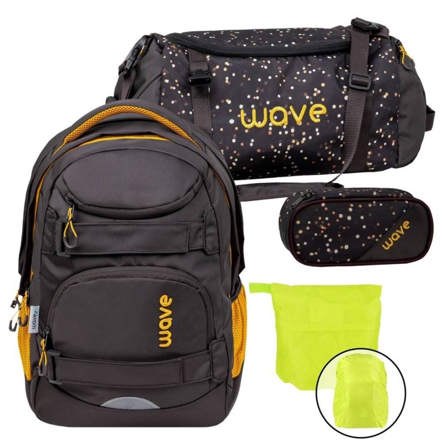 Wave Schulrucksack Set Infinity Move 'Sand' mit Regenschutz