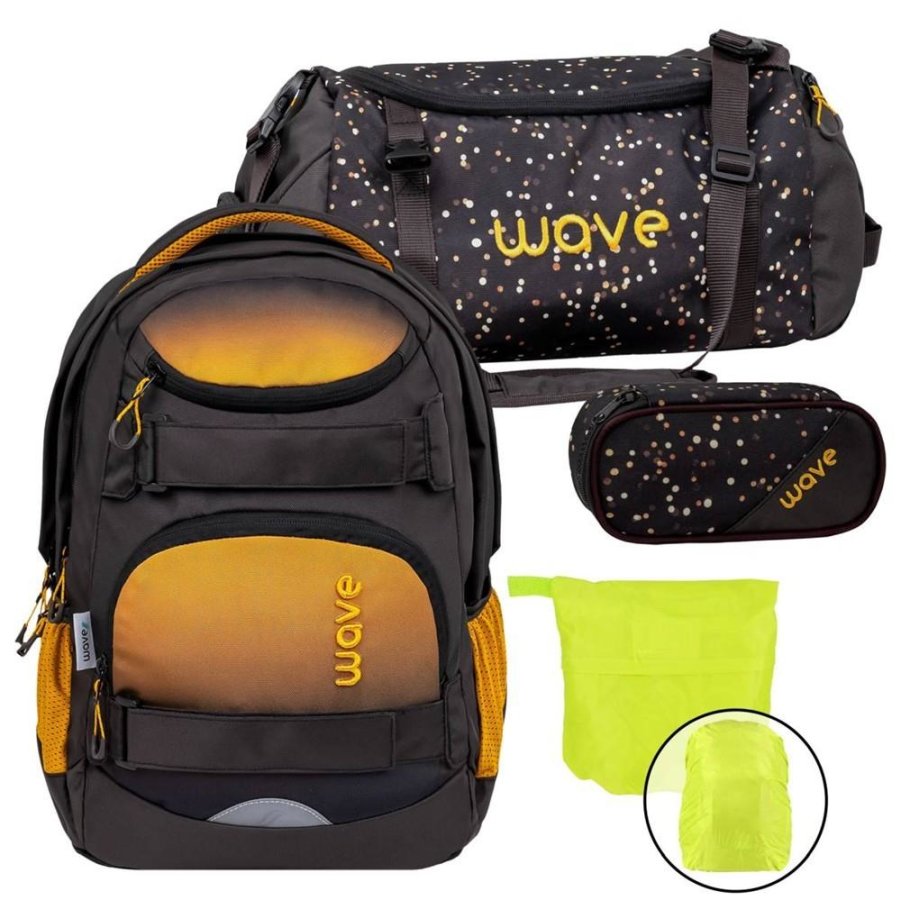 Wave Schulrucksack Set Infinity Move 'Gradient Sand' mit Regenschutz