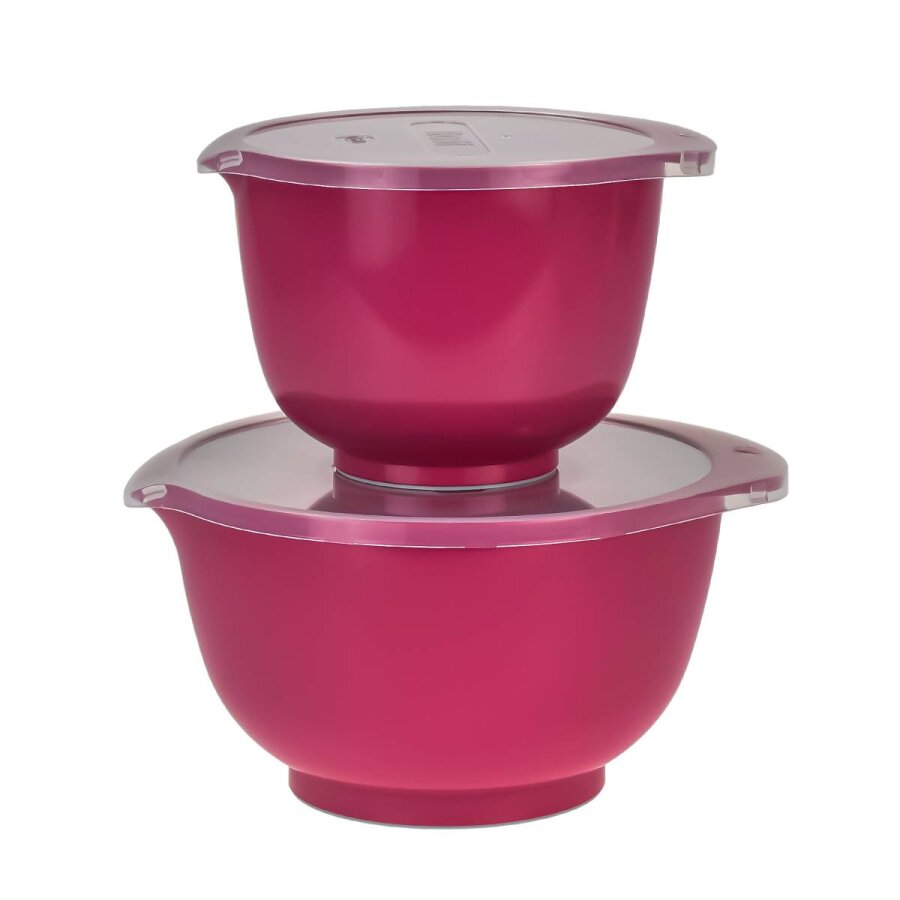 Rührschüssel Set 2-teilig platzsparend stapelbar Durostima 2 Größen in pink | Rosti Backschüsseln mikrowellengeeignet für die moderne Vorratshaltung.