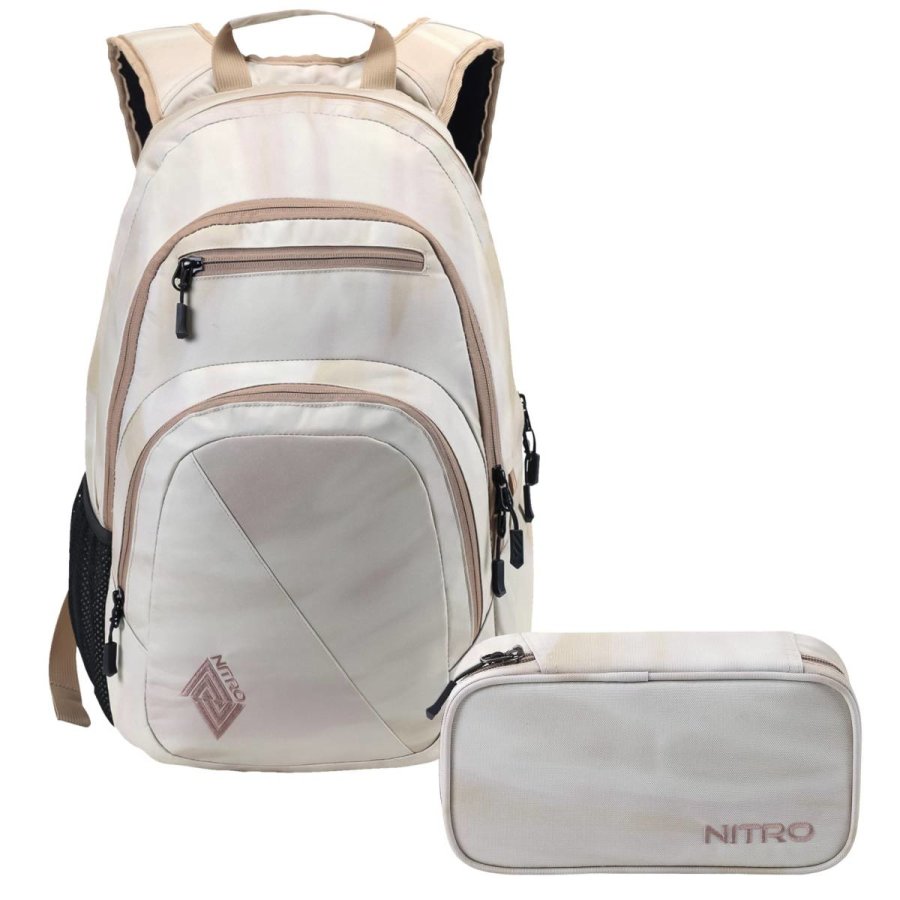 Nitro Schulrucksack Set 'Stash' (Dune) mit Schlamper