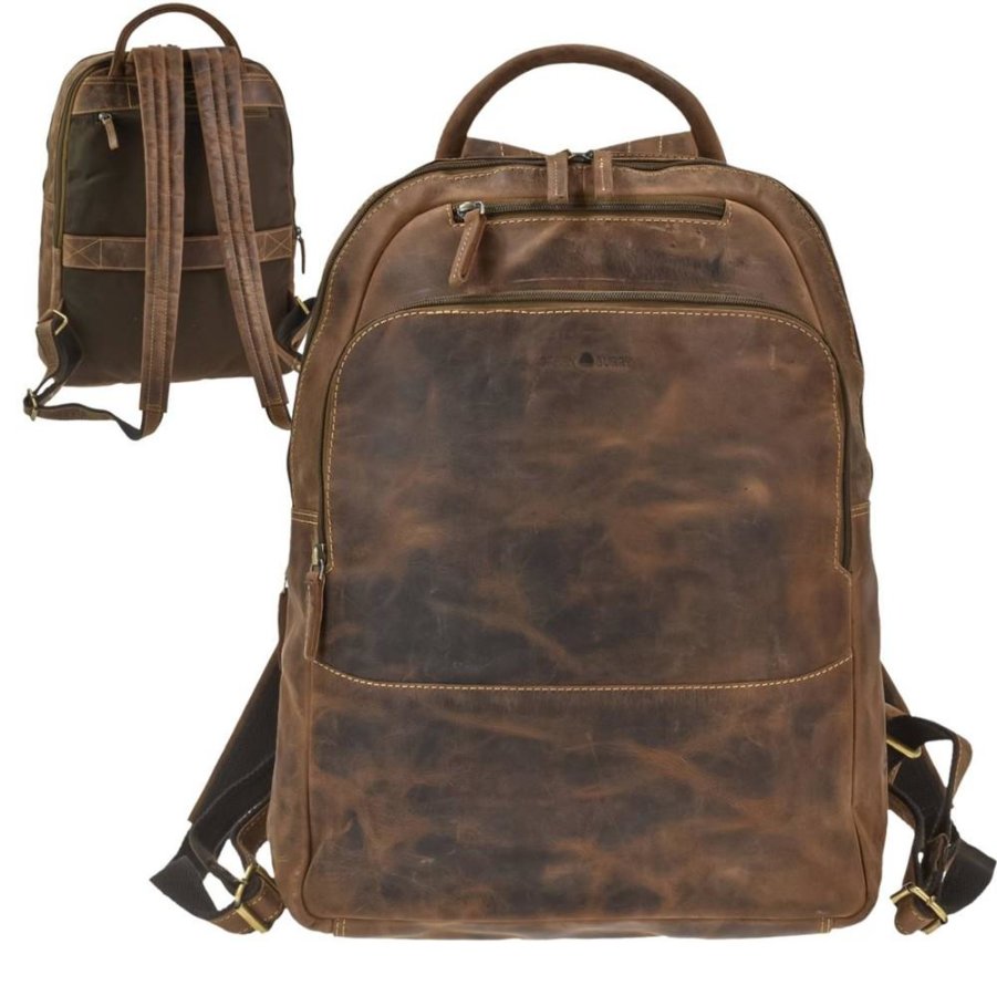 Greenburry Rucksack Leder 33x43cm 'Vintage' antikbraun 1531-25