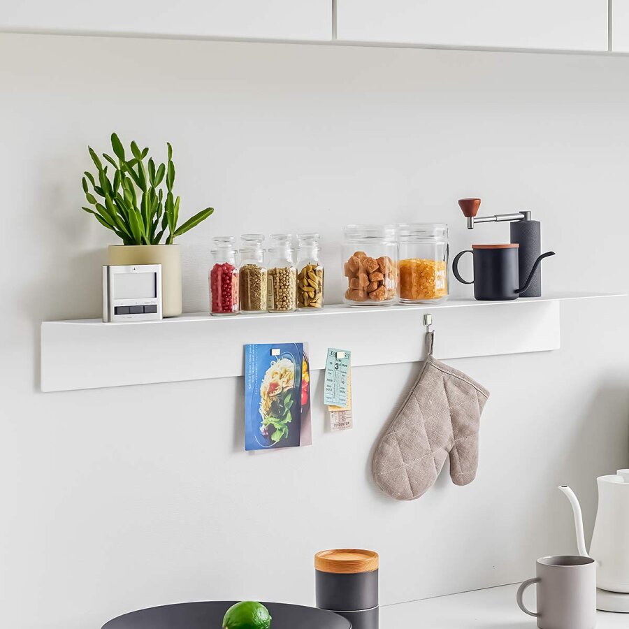 Yamazaki Home Wandregal Metall 90x9x15cm 'Tower' weiß