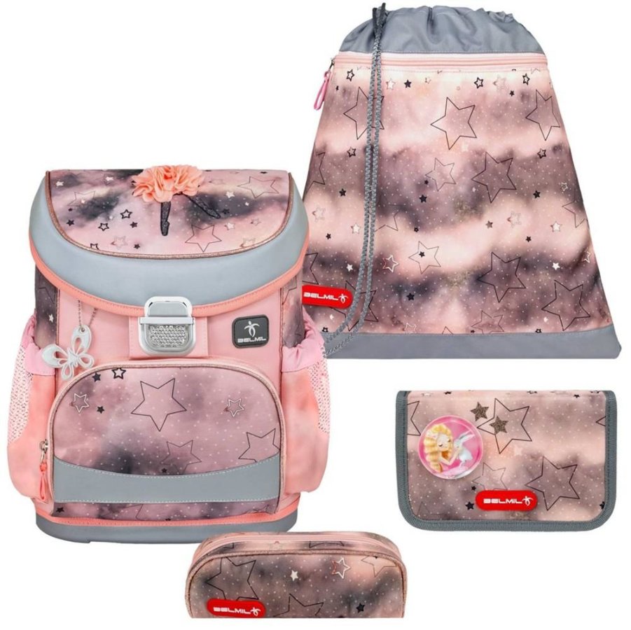 Belmil Schulranzen Set Mädchen Rose Ballet (Motiv: Ballerina) 'Mini Fit' für kleinere Kinder, ab 1.Klasse Grundschule