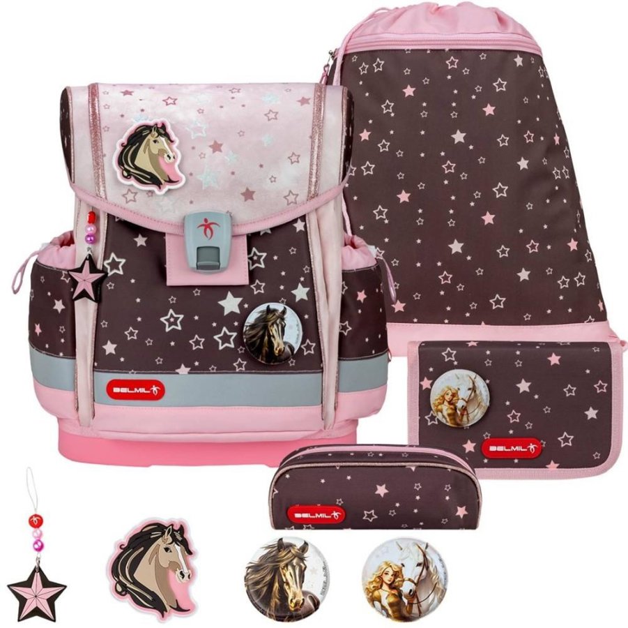 Schulranzen-Set CLASSY-PLUS mit PATCH 5tlg Champion Horses