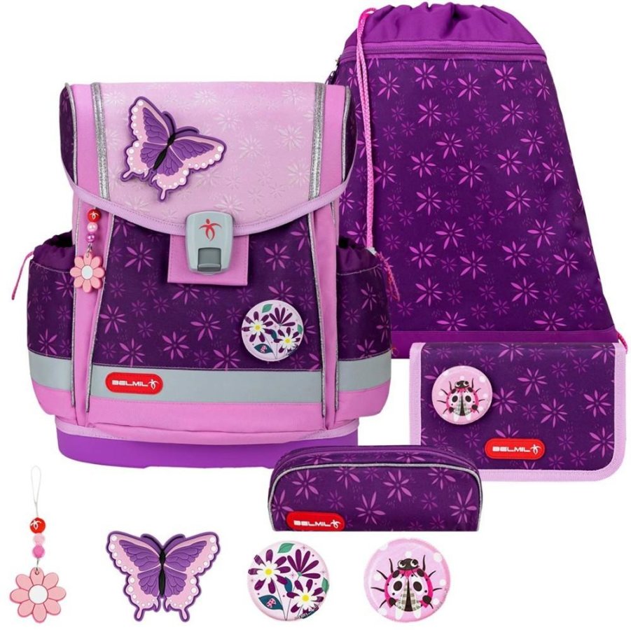 Schulranzen-Set CLASSY-PLUS mit PATCH 5tlg Purple Spring
