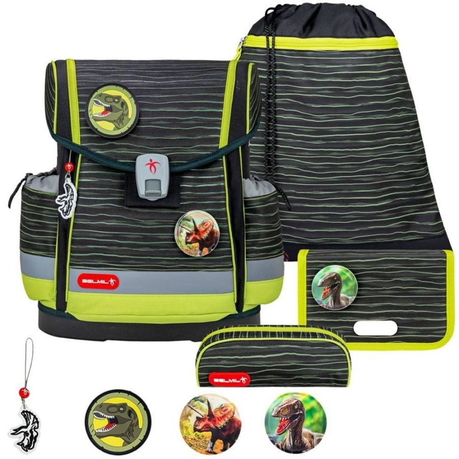 Schulranzen-Set CLASSY-PLUS mit PATCH 5tlg Prehistoric Times