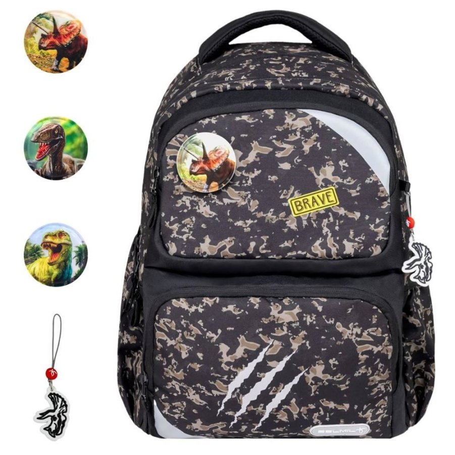 Belmil Schulrucksack MAXI PACK mit Patches 'Dinosaur World'