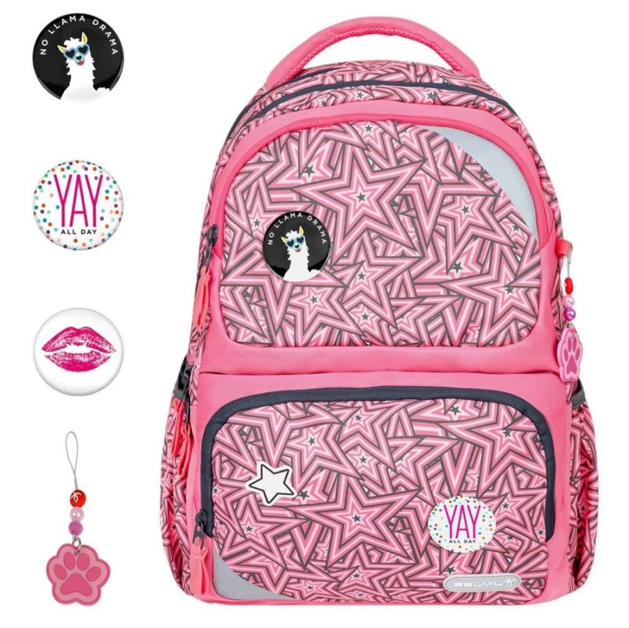 Belmil Schulrucksack MAXI PACK mit Patches 'Love Stars'