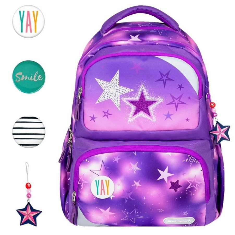 Belmil Schulrucksack MAXI PACK mit Patches 'Stars'