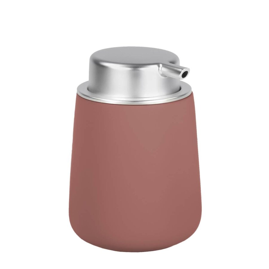Seifenspender Nova Porzellan 250ml 8x12cm | Zone Denmark Matt Soft-Touch peach red Seifendosierer Pumpseifenspender für Badezimmer und Küche.
